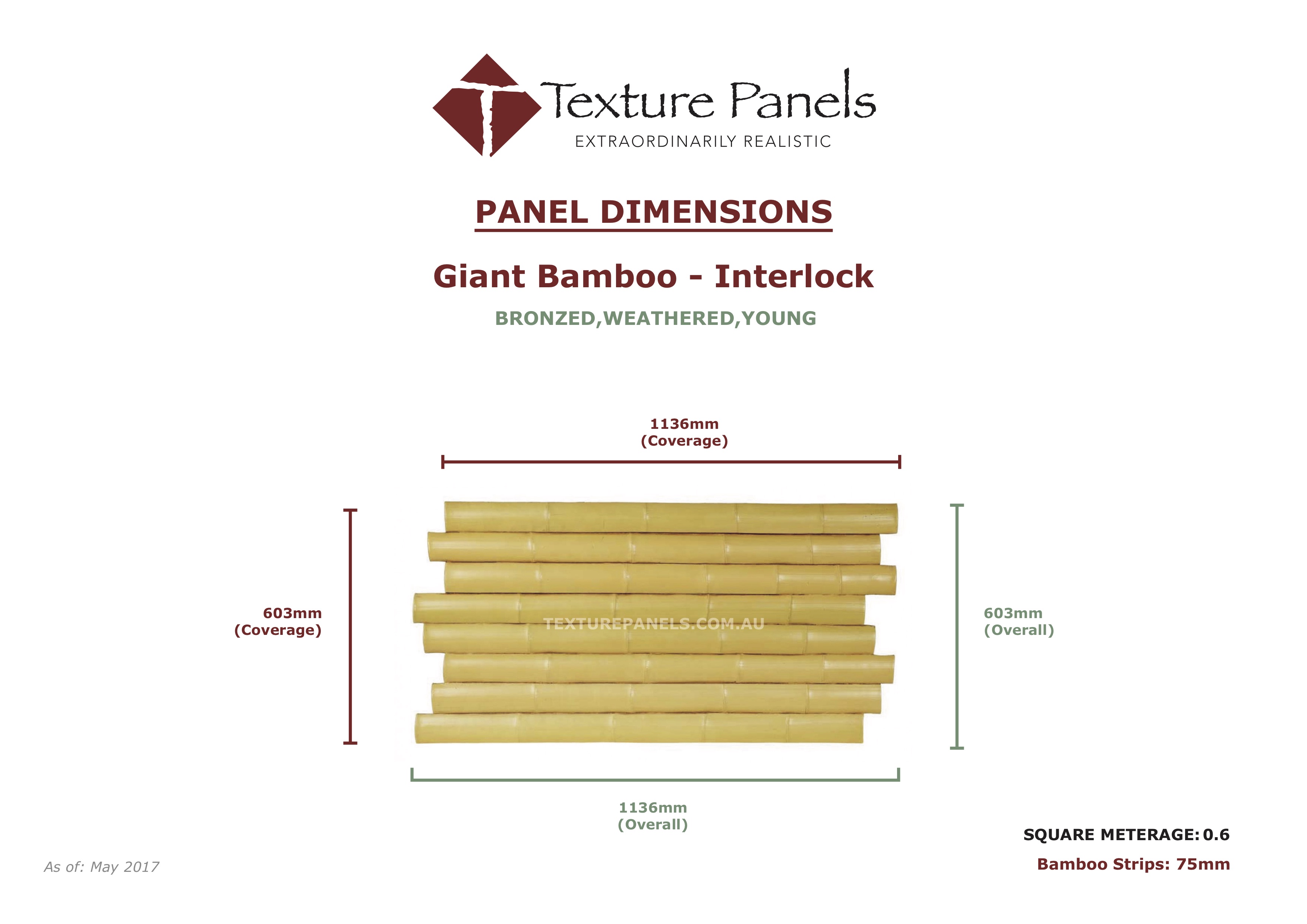 Bamboo Giant Interlocked - Dimensions